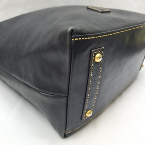 Dooney & Bourke Florentine Black Leather Tassel Zipper Closure Hobo Shoulder Bag - Picture 13 of 16